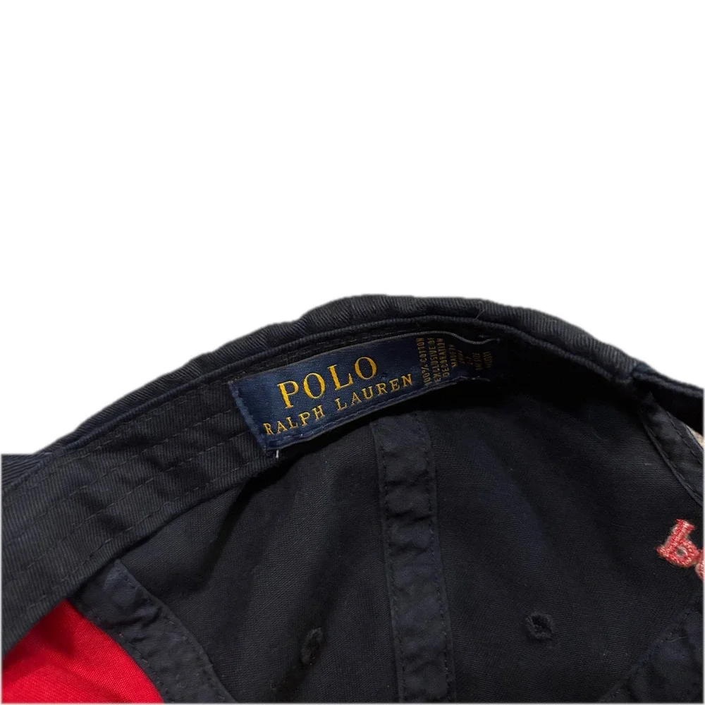 Polo Ralph Lauren Kids Navy Red P 1967 Chenille Patch Baseball Cap Hat One Size